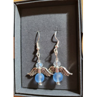 Beaded Angel Earrings - Blue